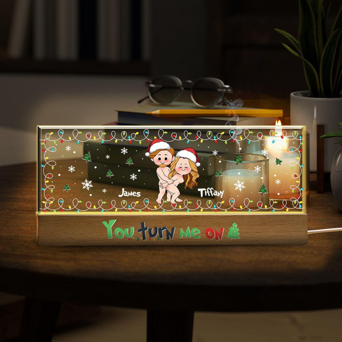 You Turn Me On - Personalized Couple Custom LED Night Light