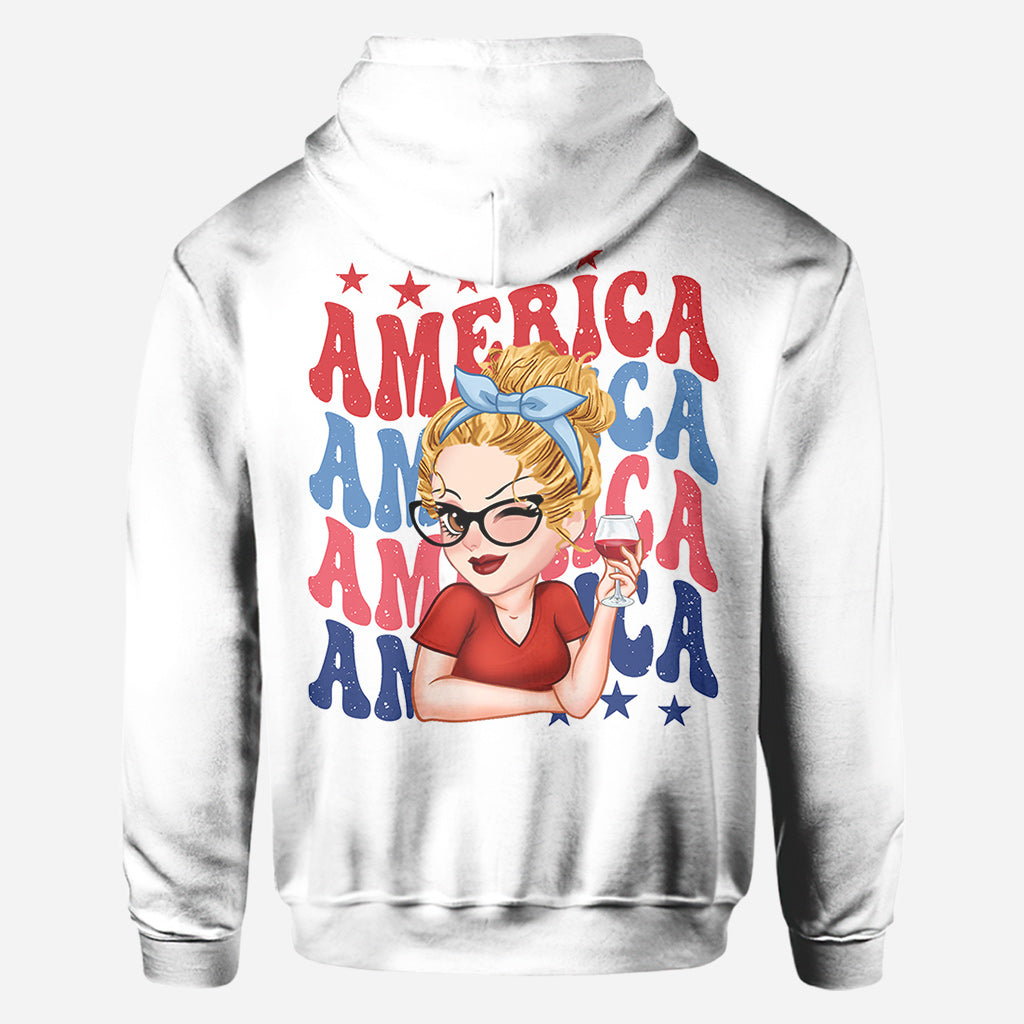 American Girly - Personalized Independence Day/ 4th of July All Over Shirt