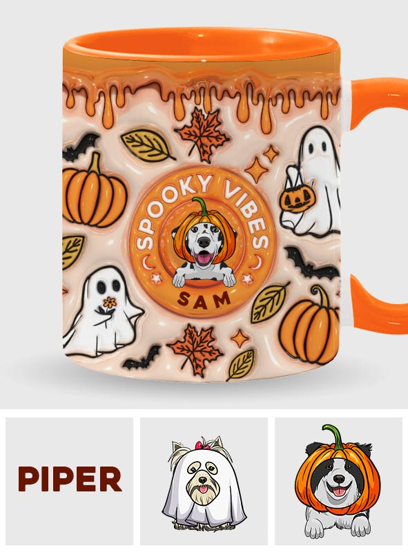 Gruselige Stimmung! Geisterfall – Personalisierte Tasse mit Hundemotiv