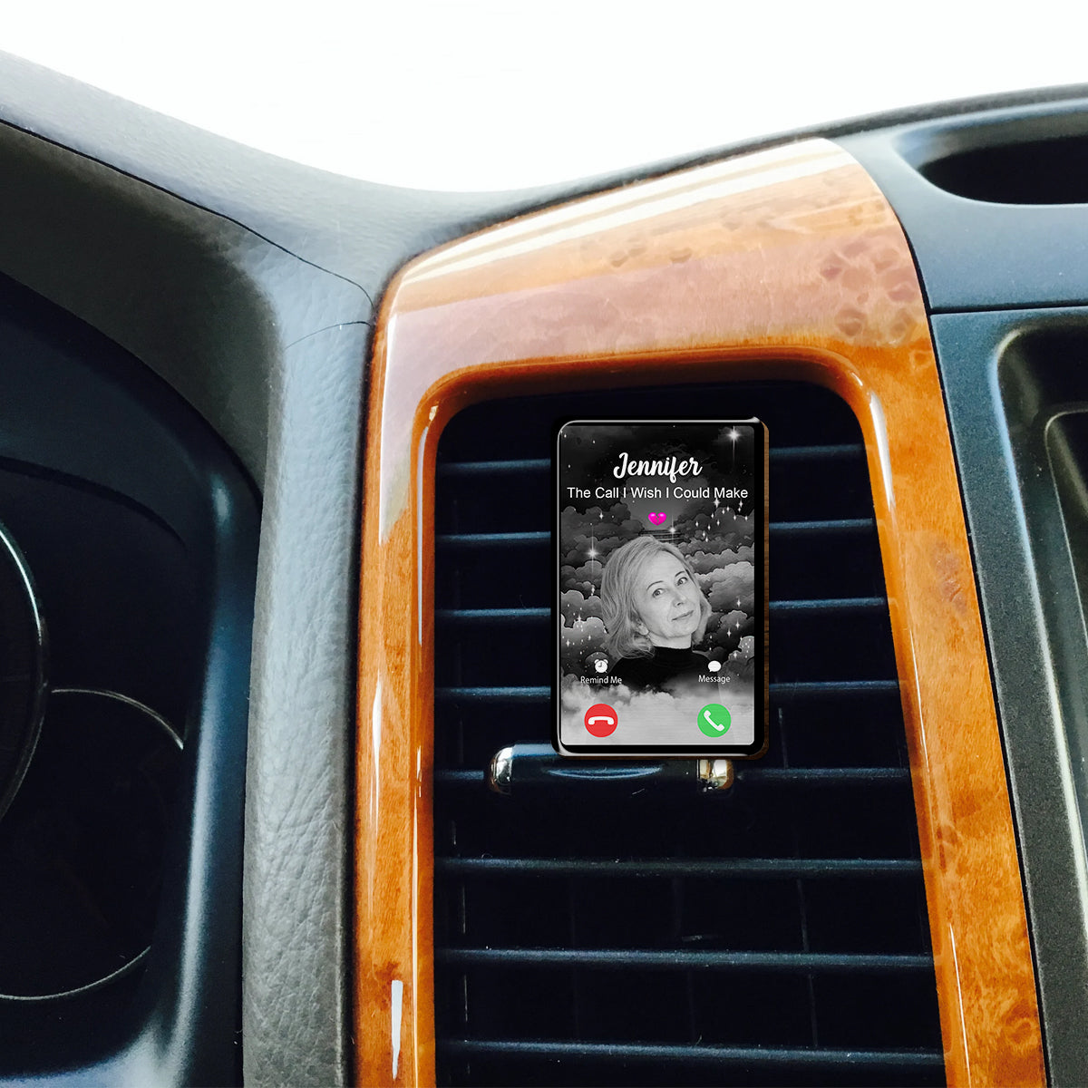 The Call To Heaven - Personalized Memorial Shaped Car Visor Clip