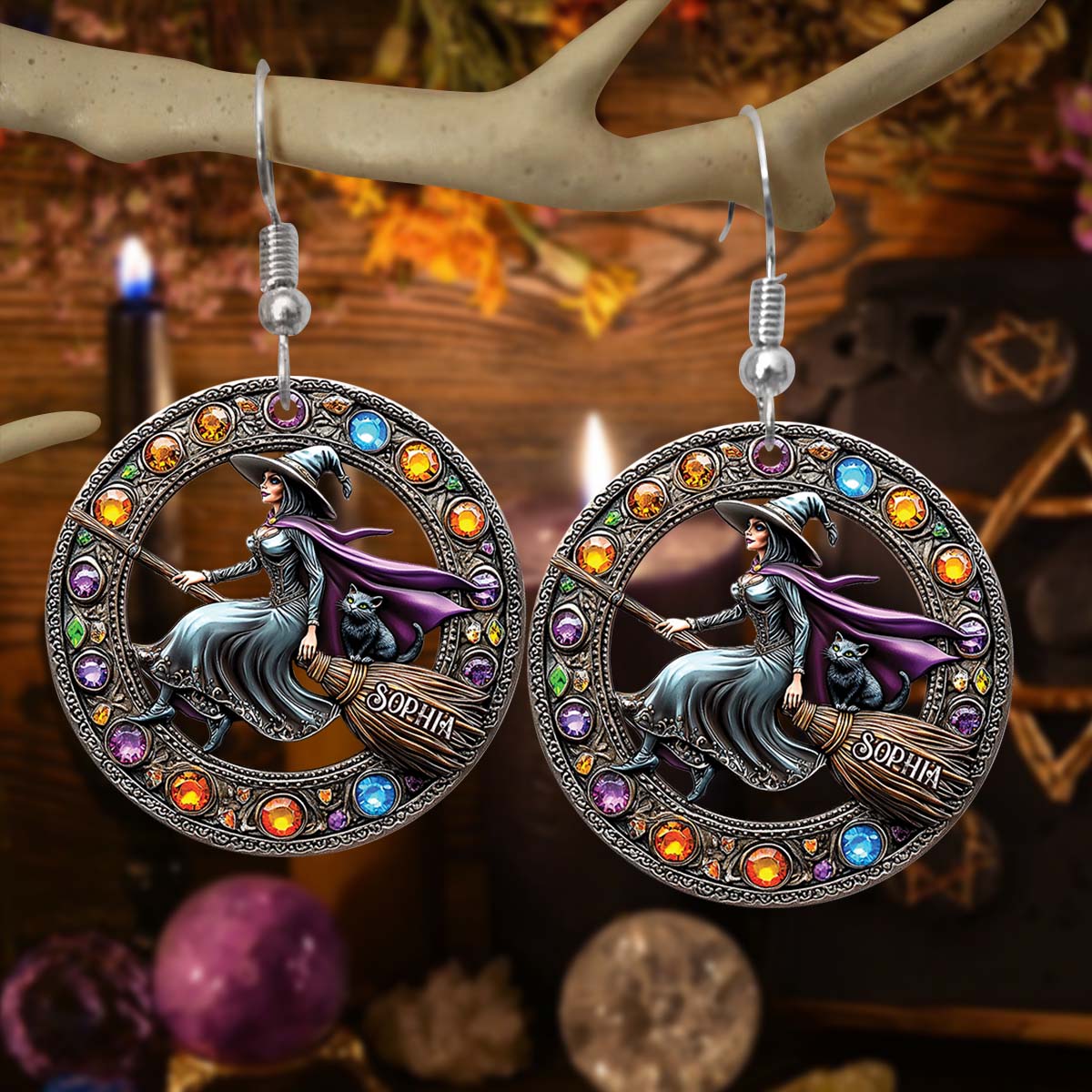 Beautiful Witch - Personalized Witch Transparent Earrings