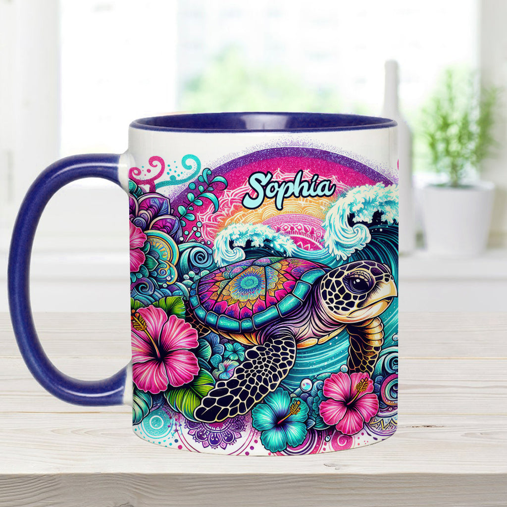 Peace Love Turtle - Personalized Turtle Accent Mug
