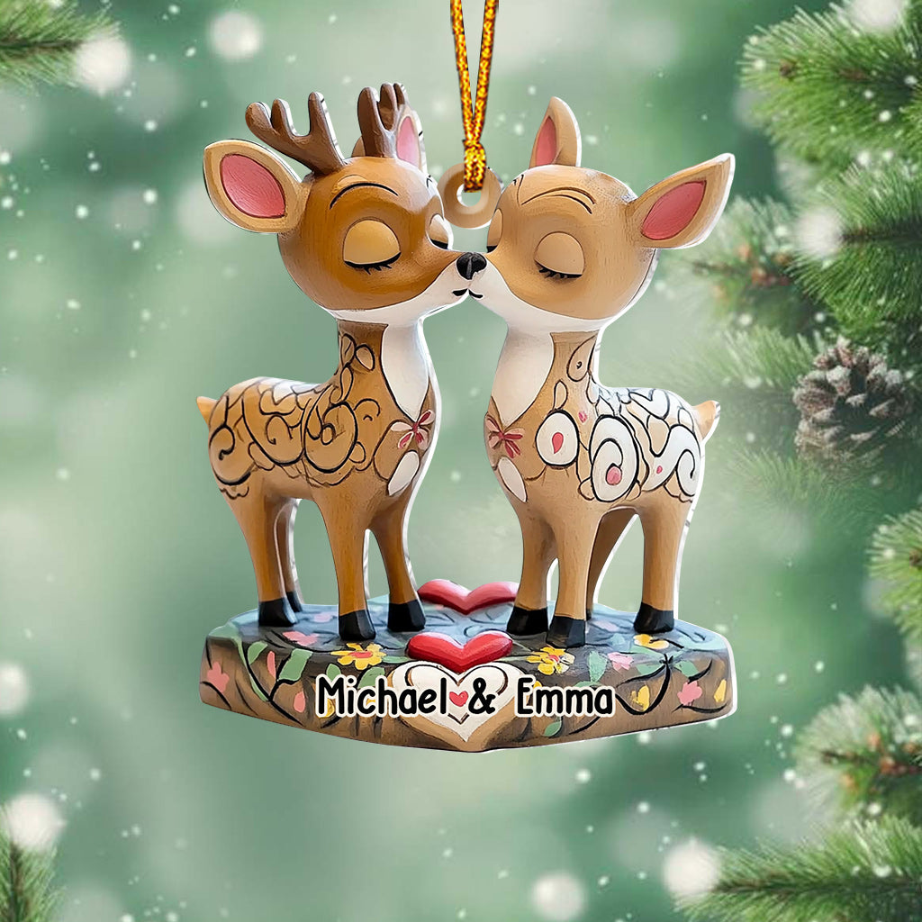 Loving Reindeer - Personalized Couple Ornament