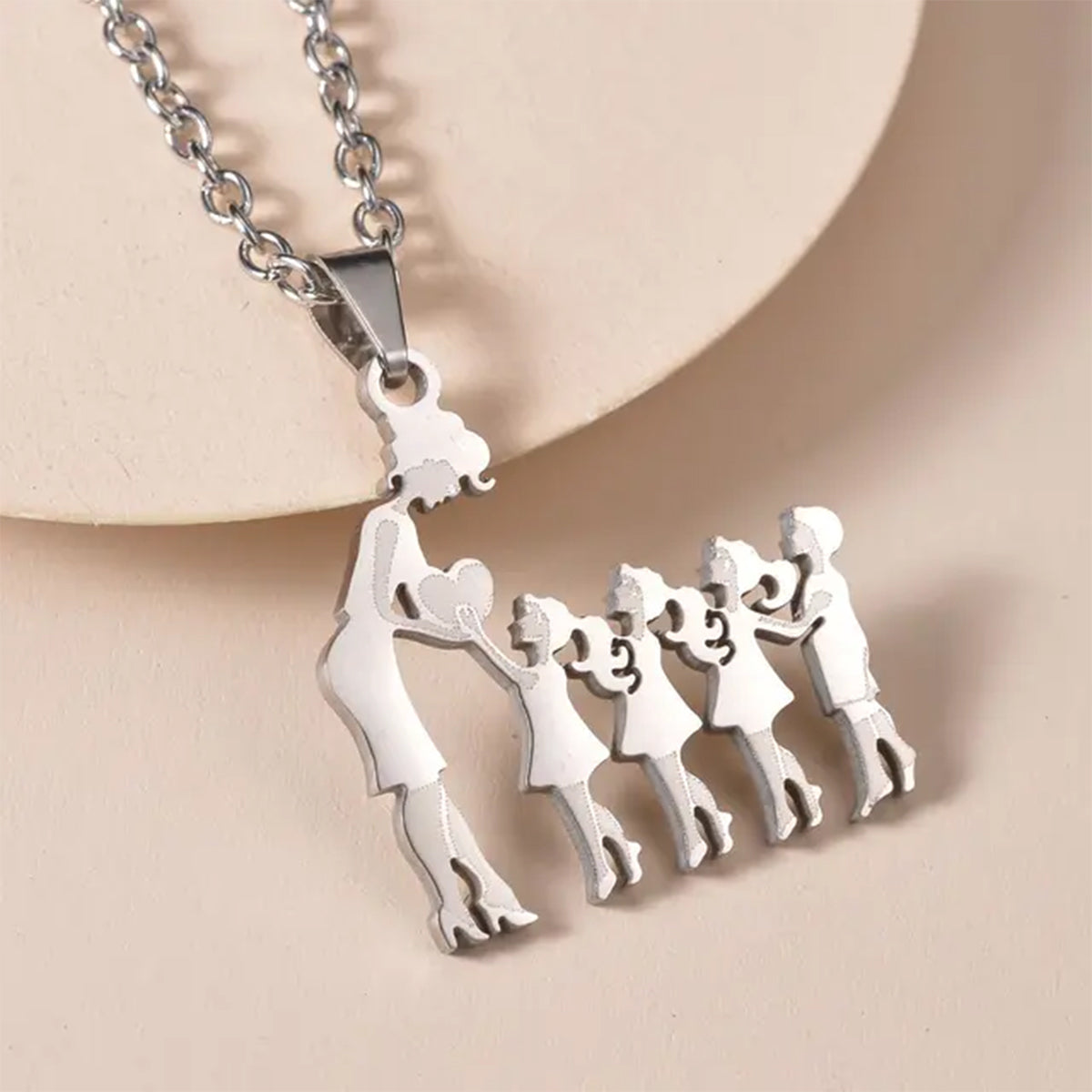 Mom With Children Custom Pendants Necklace - Mother Mom With Children Custom Pendants Necklace