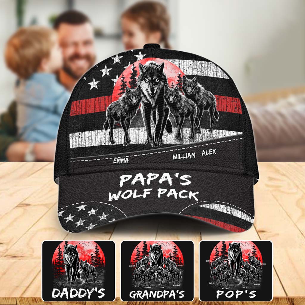 Wolf Pack - Personalized Grandpa Classic Cap