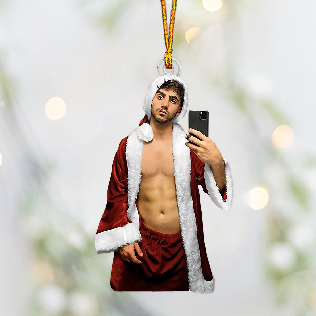 Photo Ornament Gift For Girlfriend - Personalized Couple Custom Shaped Ornament