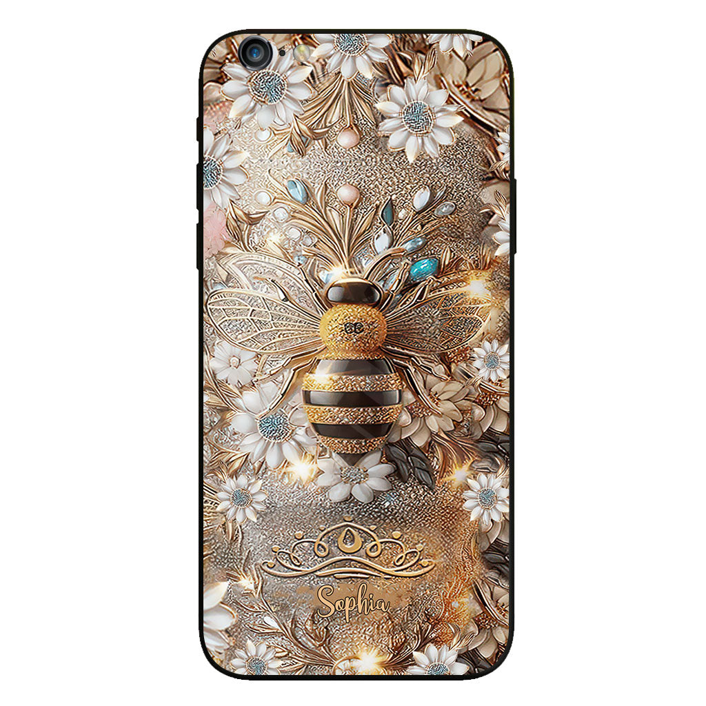 Queen Bee – Personalisierte transparente Handyhülle mit Bienenmotiv