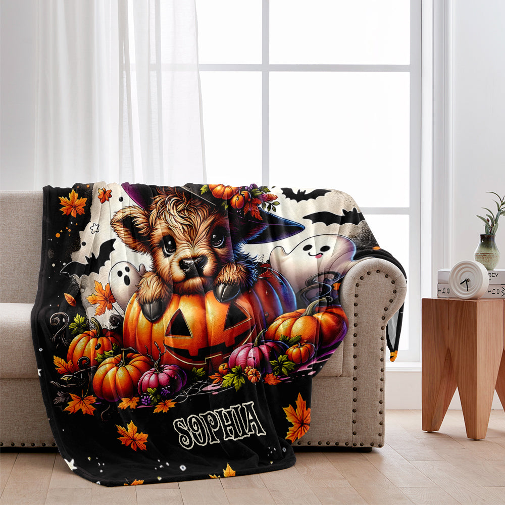 Spooky Little Baby Cow - Personalized Blanket