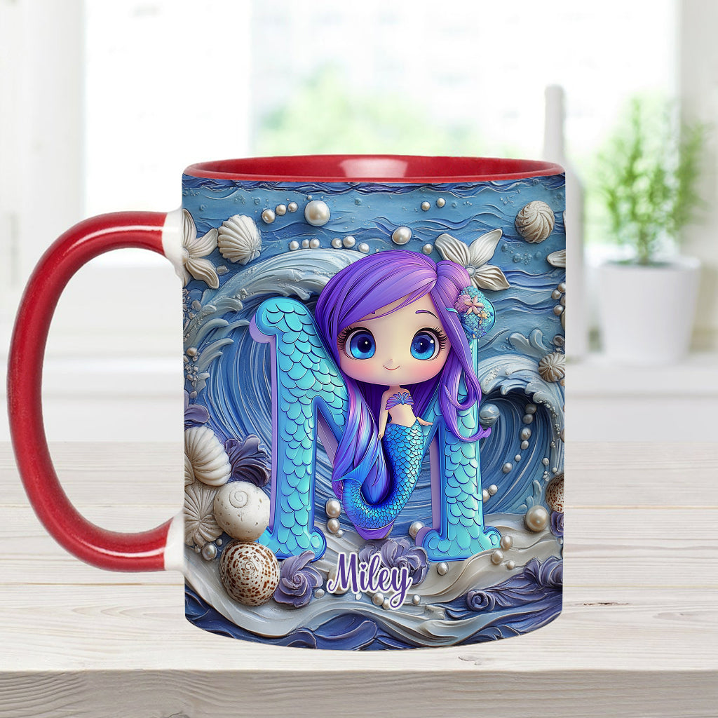 Mug personnalisé pour enfant avec une magnifique lettre sirène