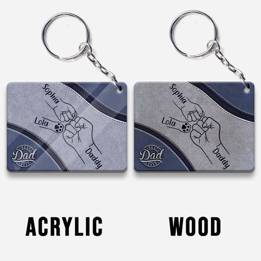 Best Dad Dog Dad Ever - Personalized Father Keychain