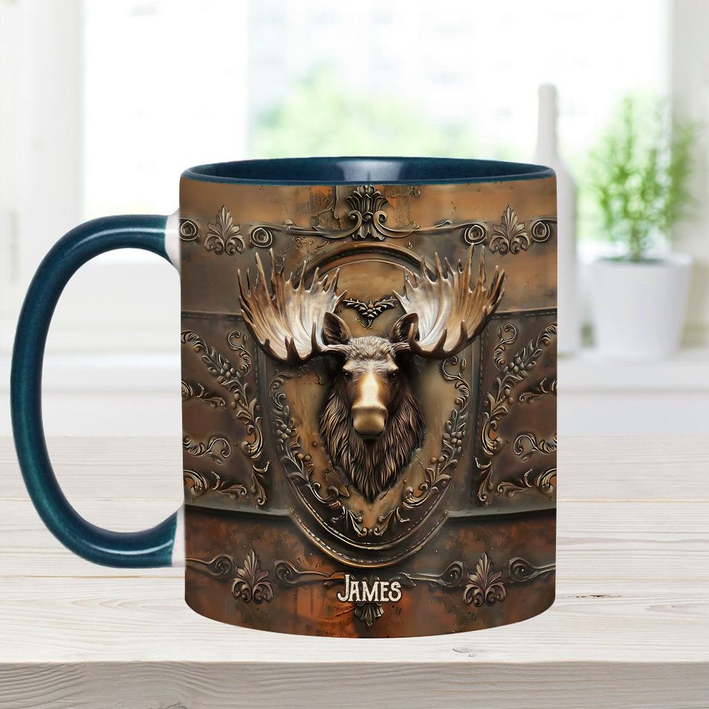 Wunderschöner Elch, Wildtruthahn, Fuchs, Ente – personalisierter Becher mit Jagdmotiv