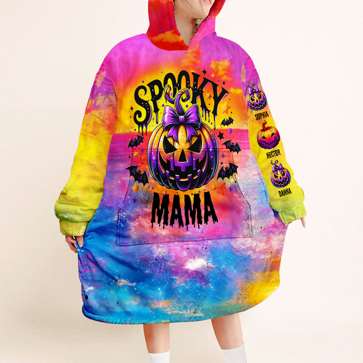 Spooky Mama - Personalized Mother Blanket Hoodie