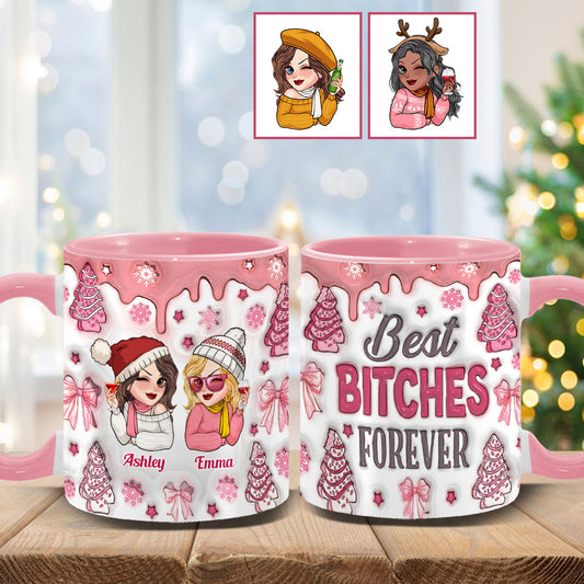 Best Bitches Ever - Personalized Bestie Accent Mug
