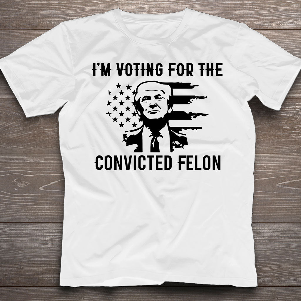 Trump 2024 T-Shirt, „Verurteilter Verbrecher“-Shirt, „Ich wähle verurteilten Verbrecher“-Shirt, Retro-Trump-Shirt mit amerikanischer Flagge