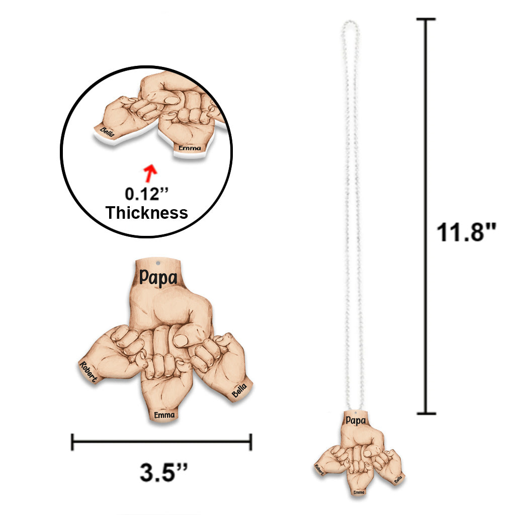 Fist Bump - Personalized Father Custom Shaped Car Ornament