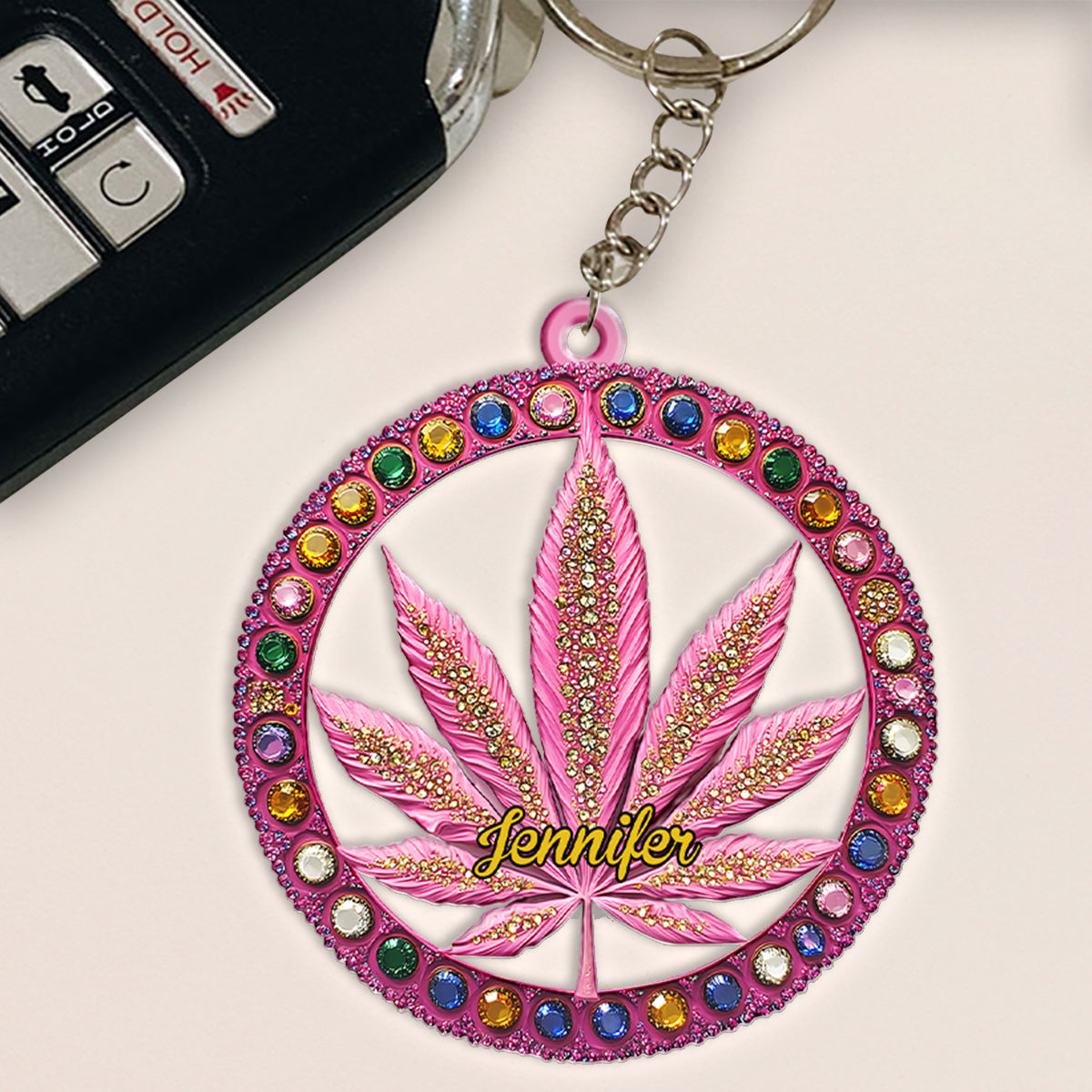 Stoner Chick – Personalisierter Weed-Schlüsselanhänger