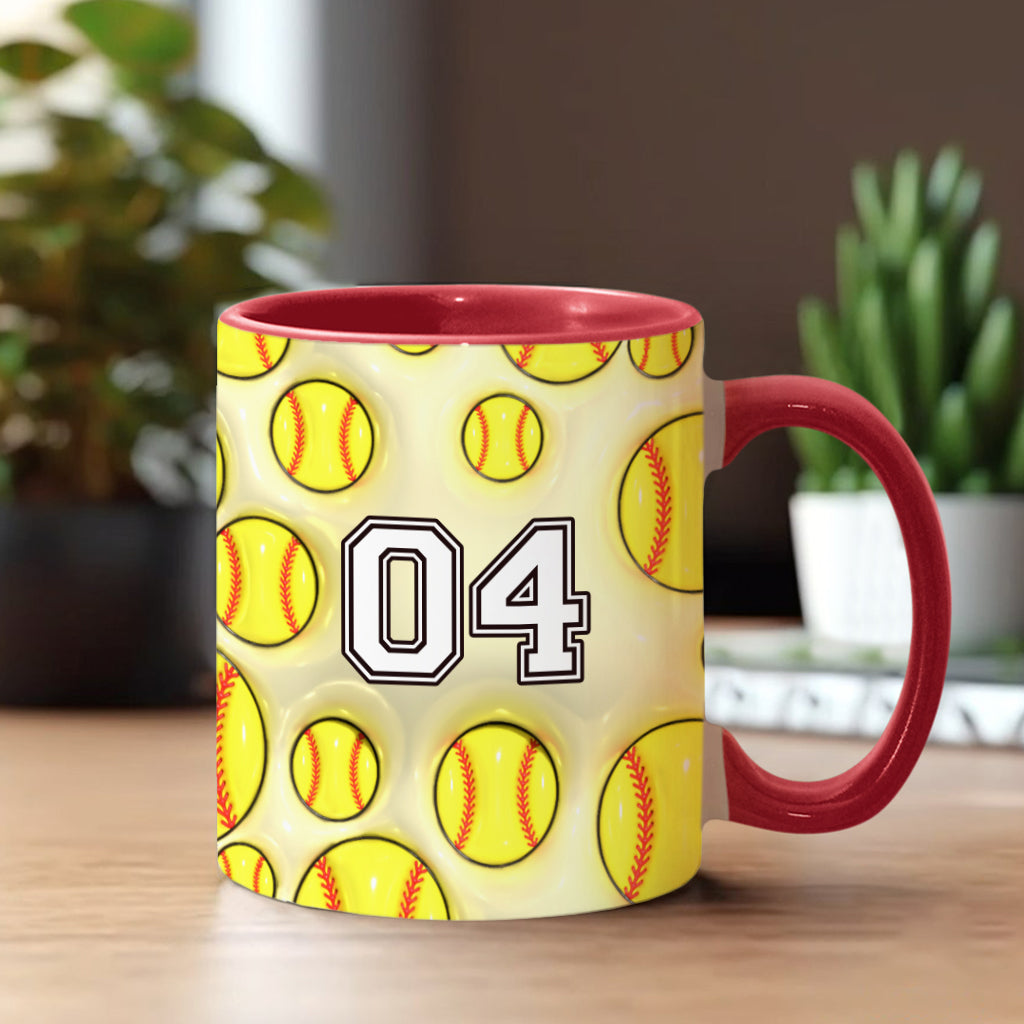 Personalisierte Tasse für Softball-Fans