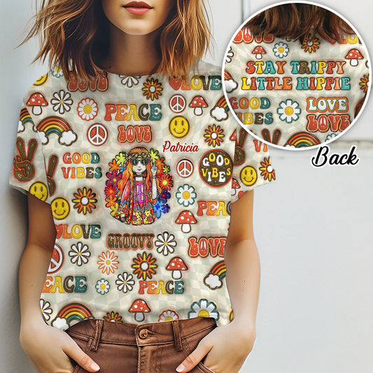 Hippie Soul Retro Multi Style - Personalisiertes Hippie-Shirt mit Allover-Print