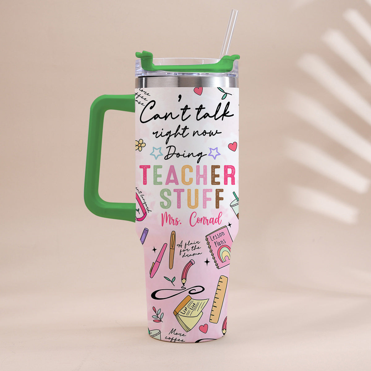 Fournitures pour enseignants - Gobelet isotherme personnalisé avec poignée