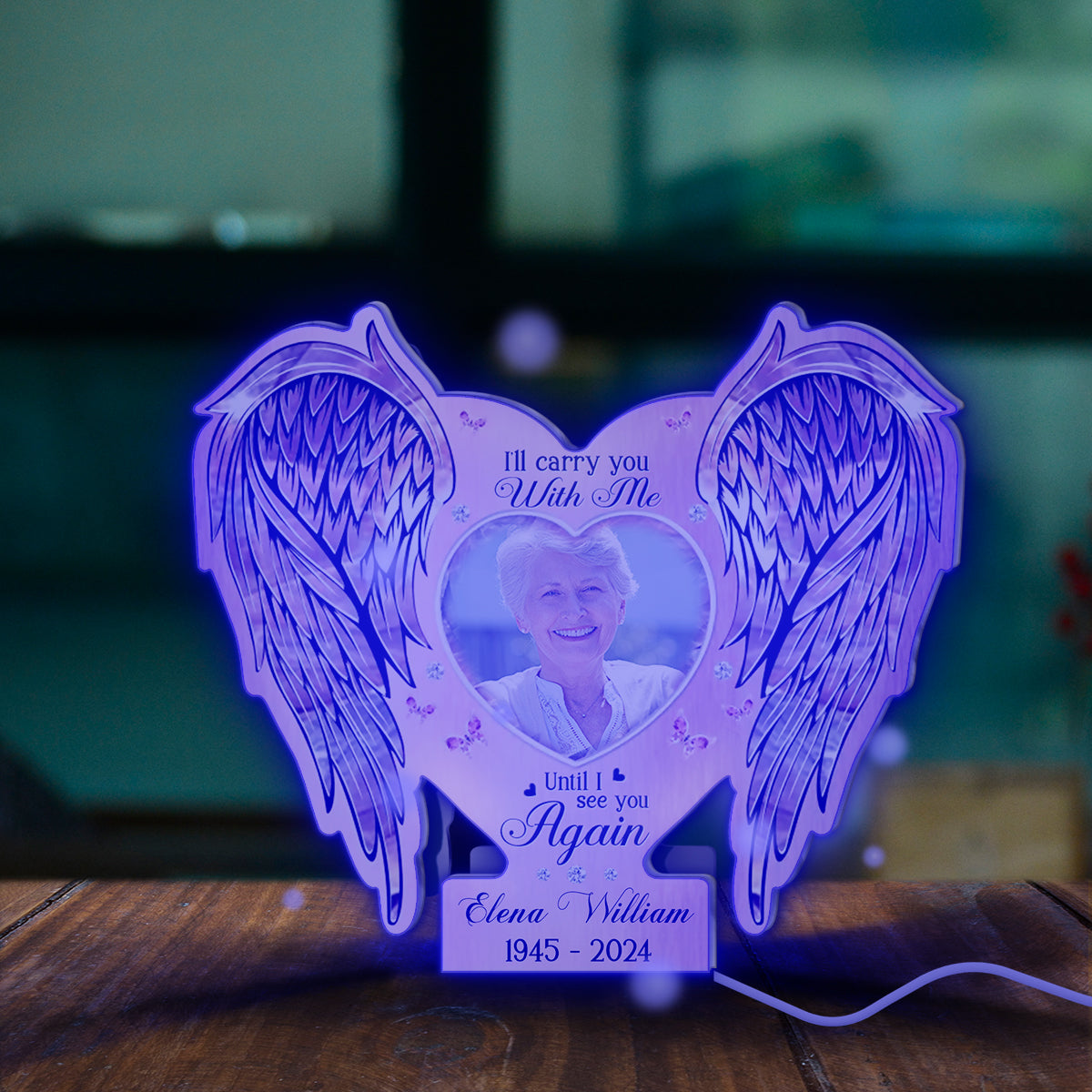 Memorial Wings Your Wings Were Ready But My Heart Was Not - Personalized Memorial Mirror Light