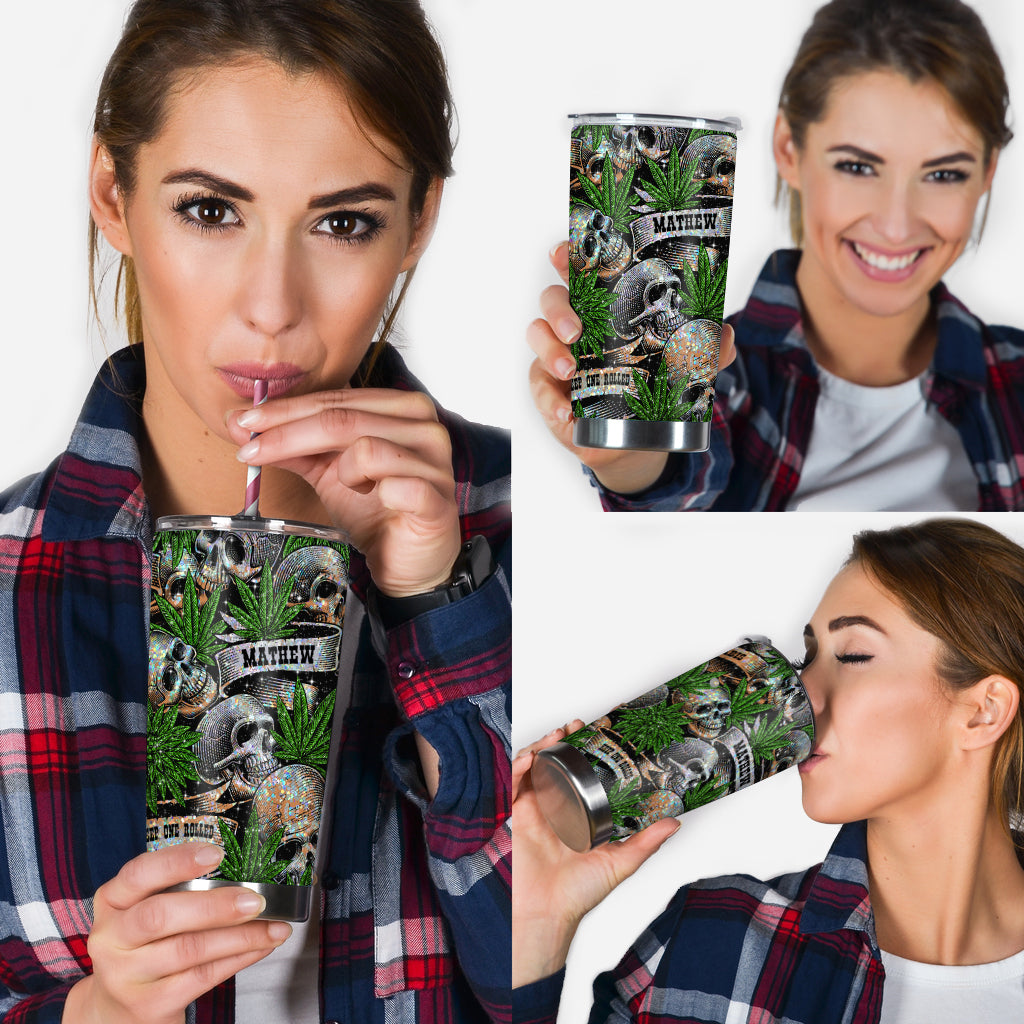 Bling Bling Skull Cannabis - Personalized Weed Tumbler