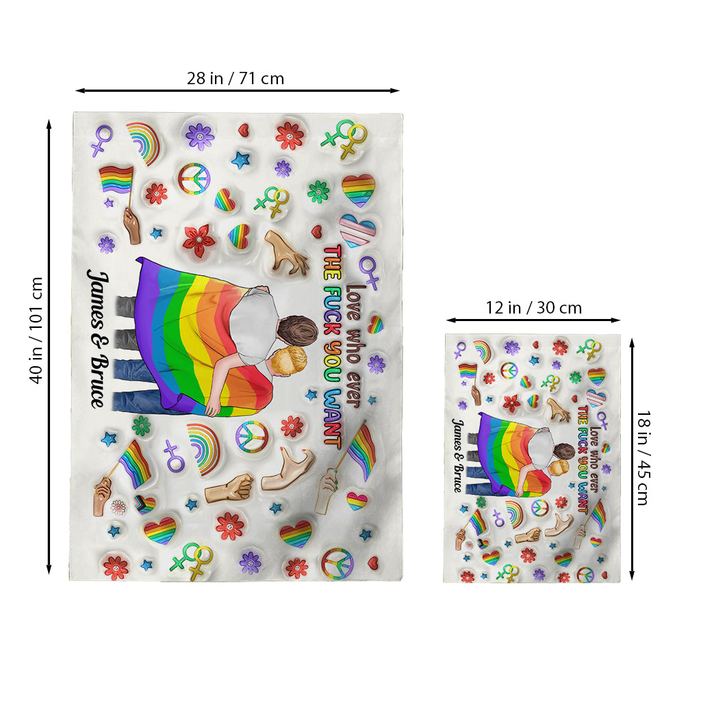 Aimez qui vous voulez - Drapeau de maison personnalisé pour le soutien LGBT