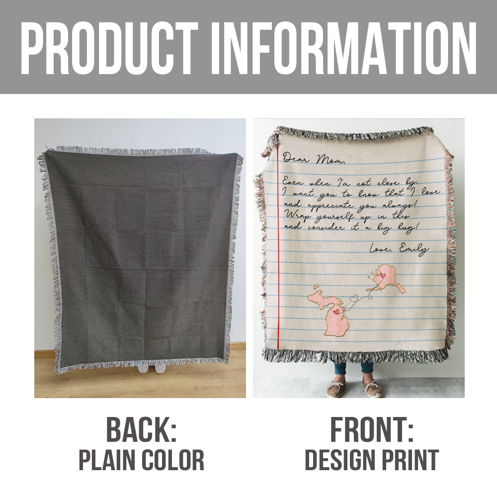 Dear Mom Letter - Personalized Mother Woven Blanket