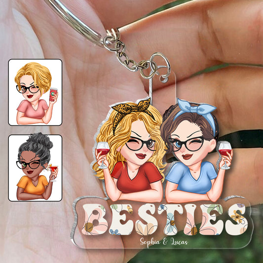 Besties Forever - Personalized Bestie Custom Shaped Keychain