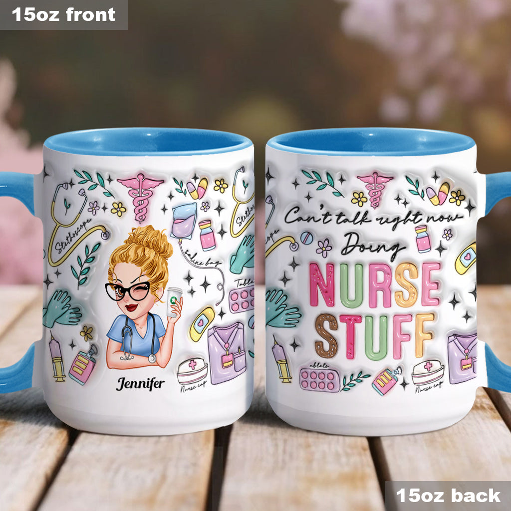 Doing Nurse Stuff - Personalized Nurse Accent Mug