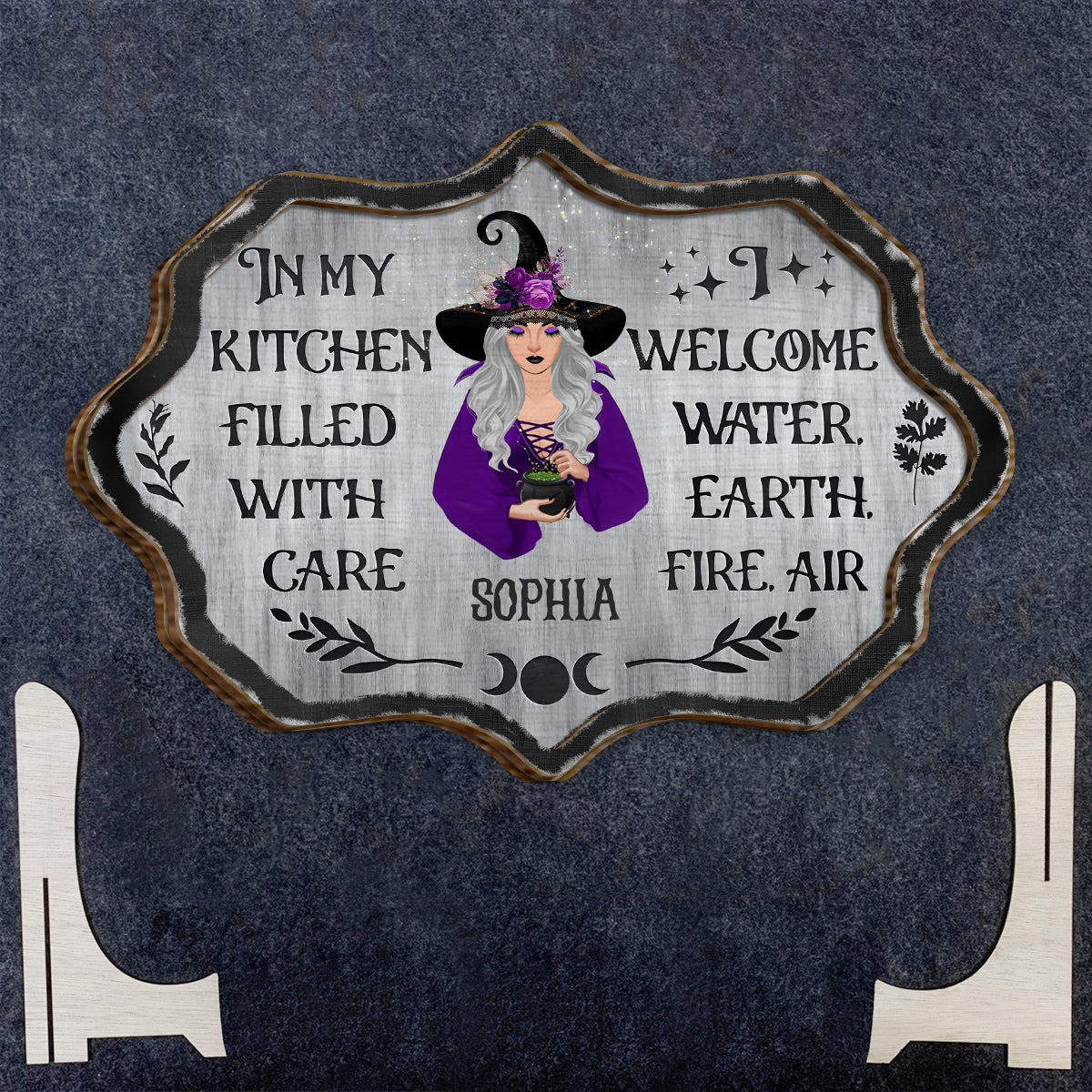 Witch's Kitchen - Personalized Witch 2 Layered Wood Sign / Wood Plaque