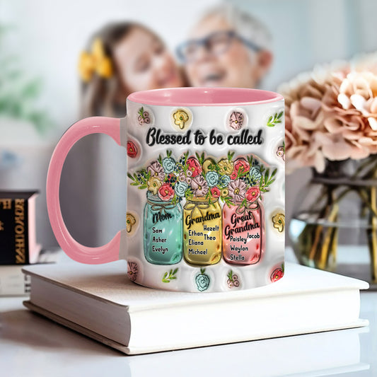 Blessed To Be Called - Personalized Grandma Accent Mug