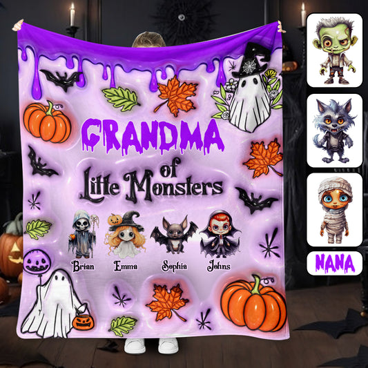 Oma der kleinen Monster – Personalisierte Oma-Decke (Beliebiger Titel)