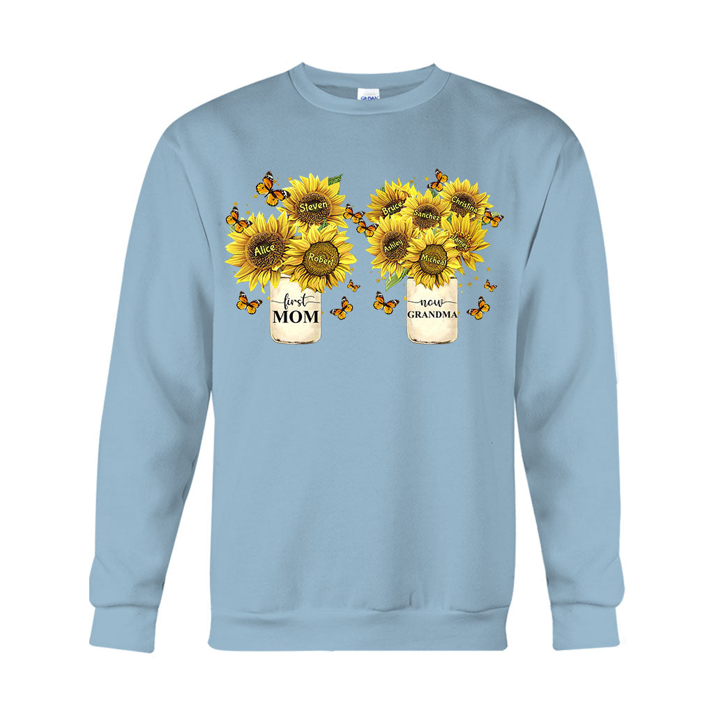 First Mom Now Grandma - Personalized Grandma T-shirt And Hoodie