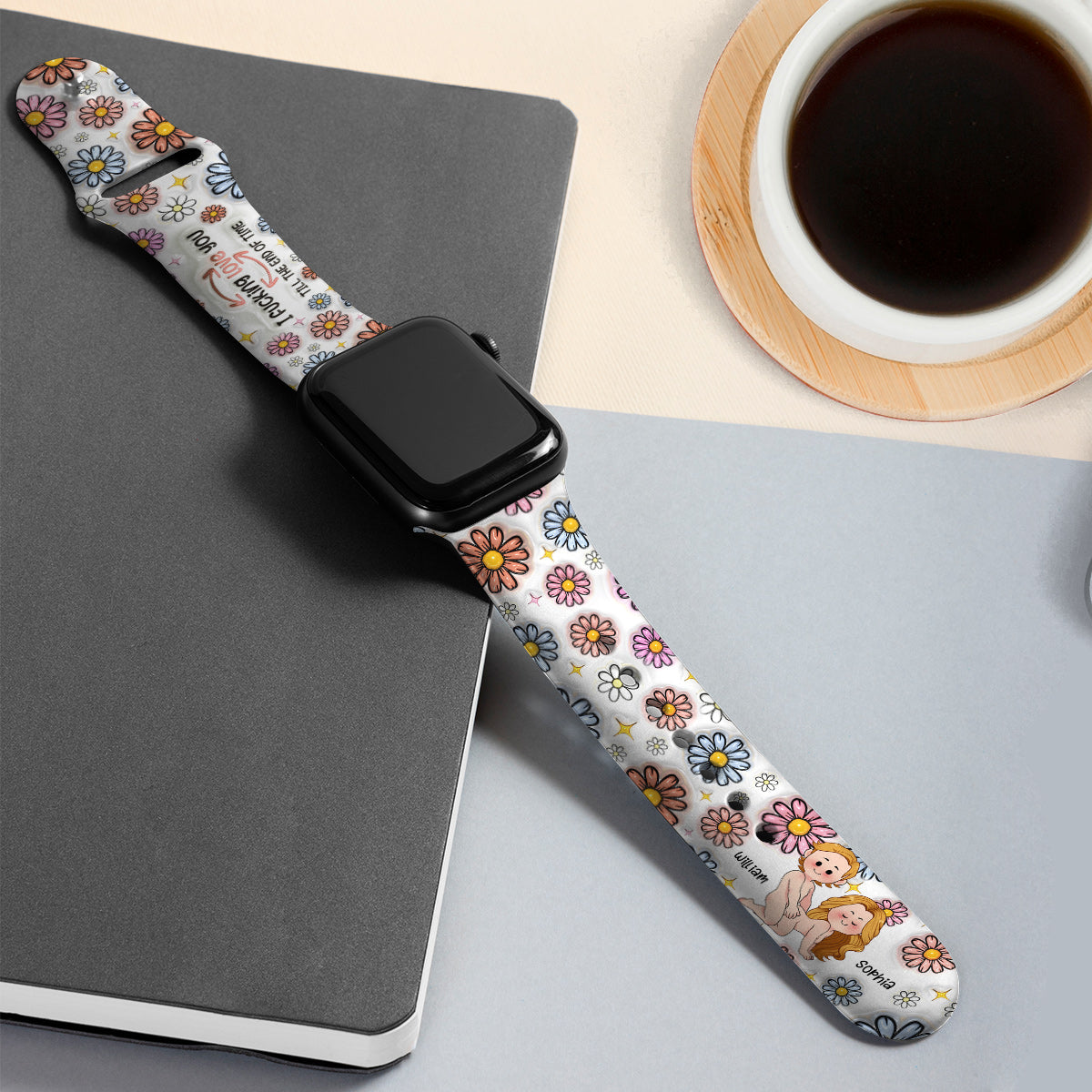 I Love You Till The End Of Time - Personalized Couple Apple Watch Band