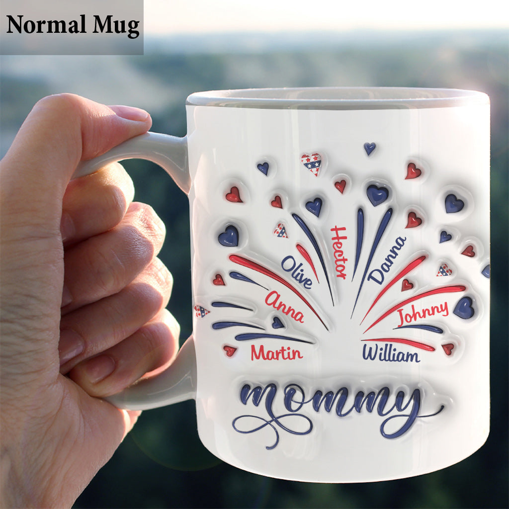 Firework America Flag - Personalized Mother Mug