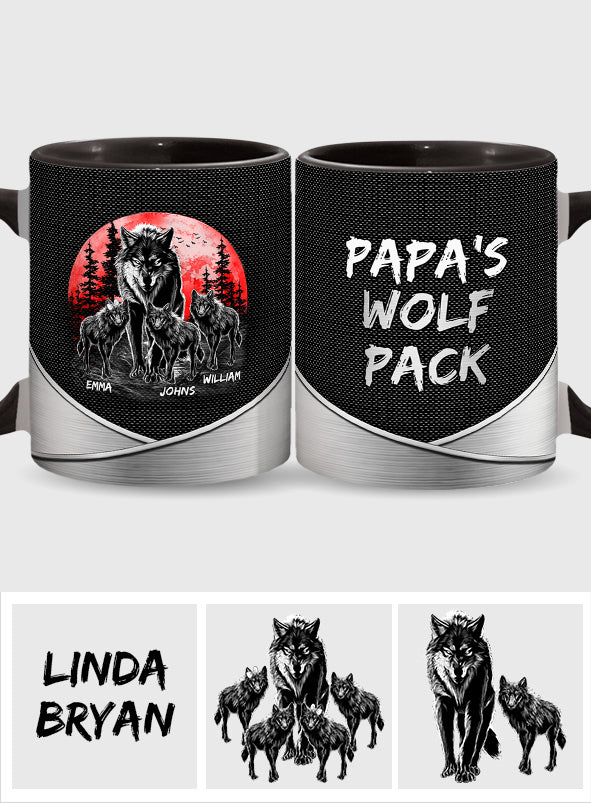 Papa Wolf - Personalized Grandpa Accent Mug