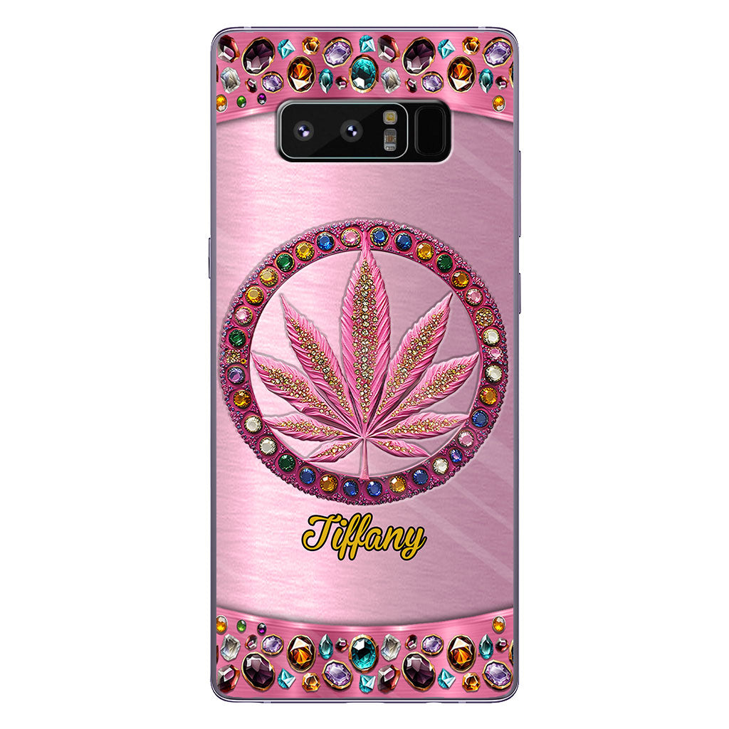 Stoner Chick – Personalisierte, durchsichtige Handyhülle mit Weed-Motiv