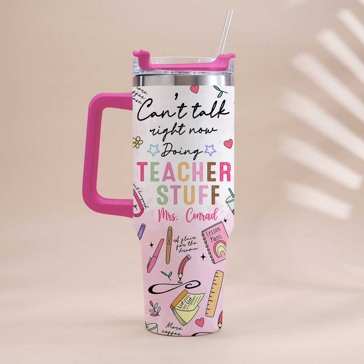 Fournitures pour enseignants - Gobelet isotherme personnalisé avec poignée