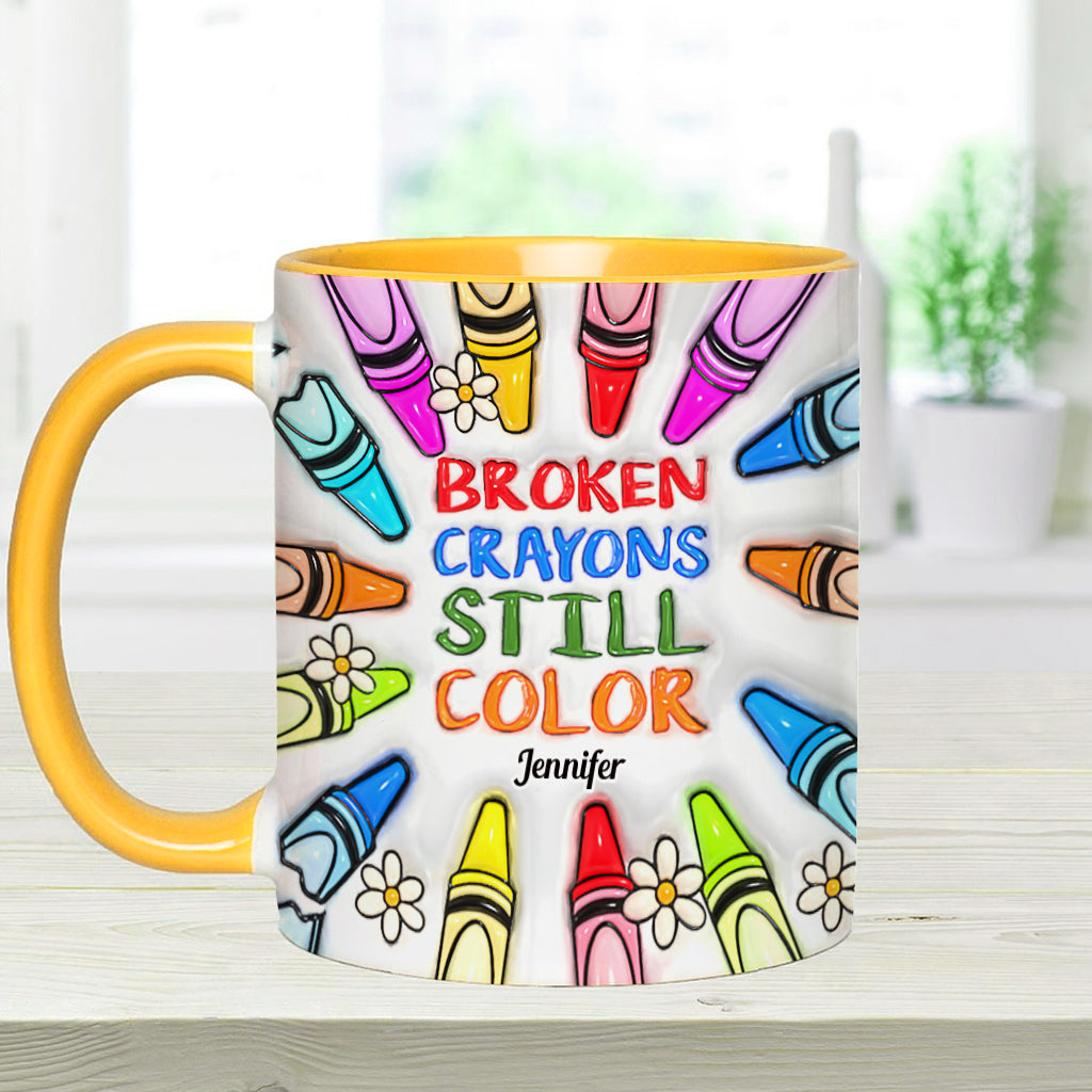 Broken Crayons Still Color - Personalized Suicide Prevention Accent Mug