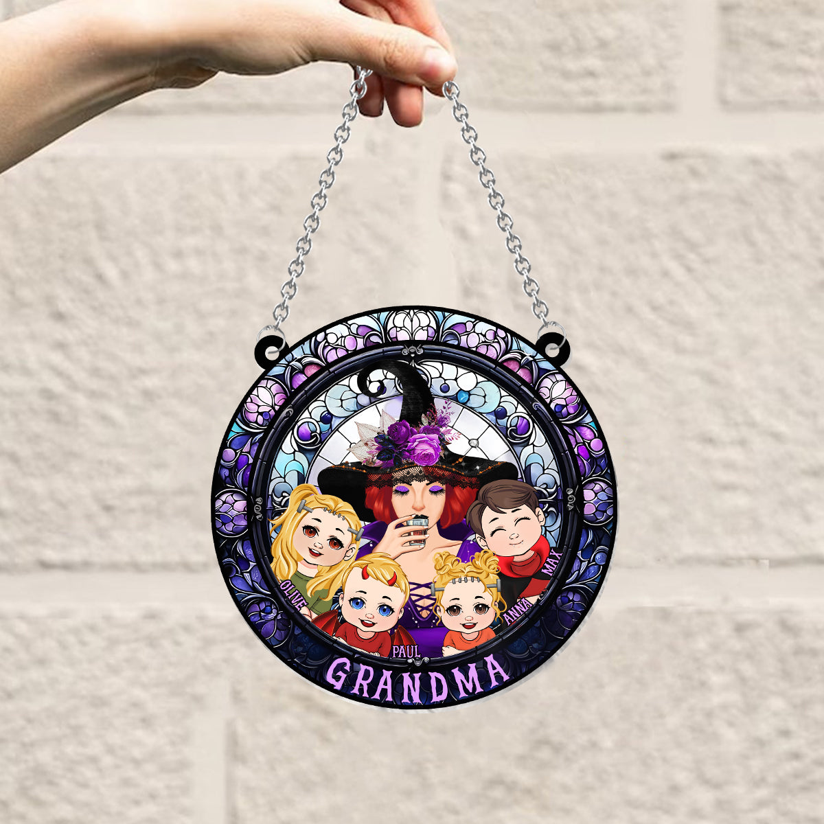 Grandma - Personalized Grandma Window Hanging Suncatcher Ornament
