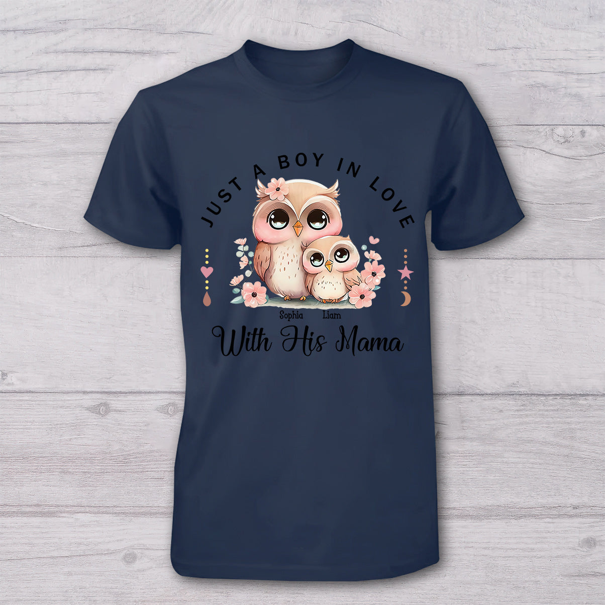 Just A Mom In Love With Her Boy,Girl - Personalized Mother T-shirt And Baby Onesie