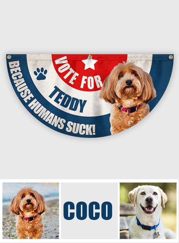 Stimme für mein Fellbaby ab! Jedes Foto - Personalisierte Hunde-Faltfahne