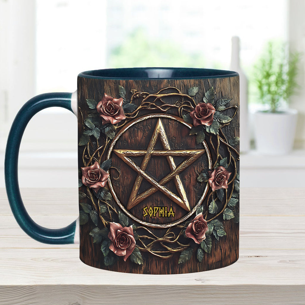 Beautiful Pentagram - Personalized Witch Accent Mug