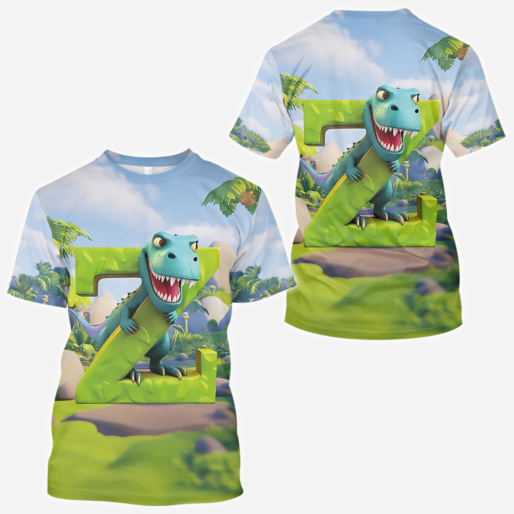 Dinosaurier-Alphabet - Personalisiertes Kinder-T-Shirt
