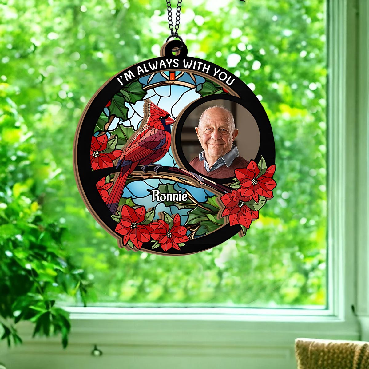 I'm Always With You - Personalized Memorial 2 Layered Window Hanging Suncatcher