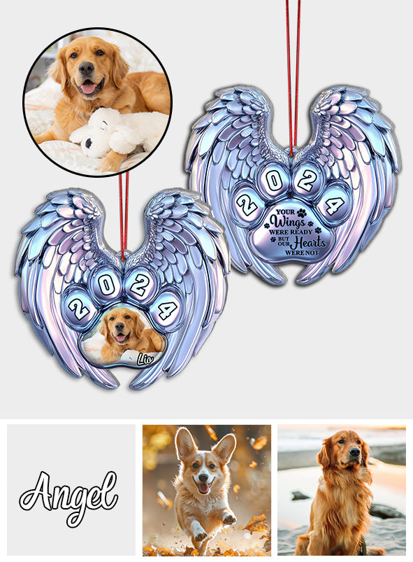Tes ailes étaient prêtes, mais mon cœur ne l'était pas - Ornement personnalisé en aluminium en forme de chien (Impression recto verso)