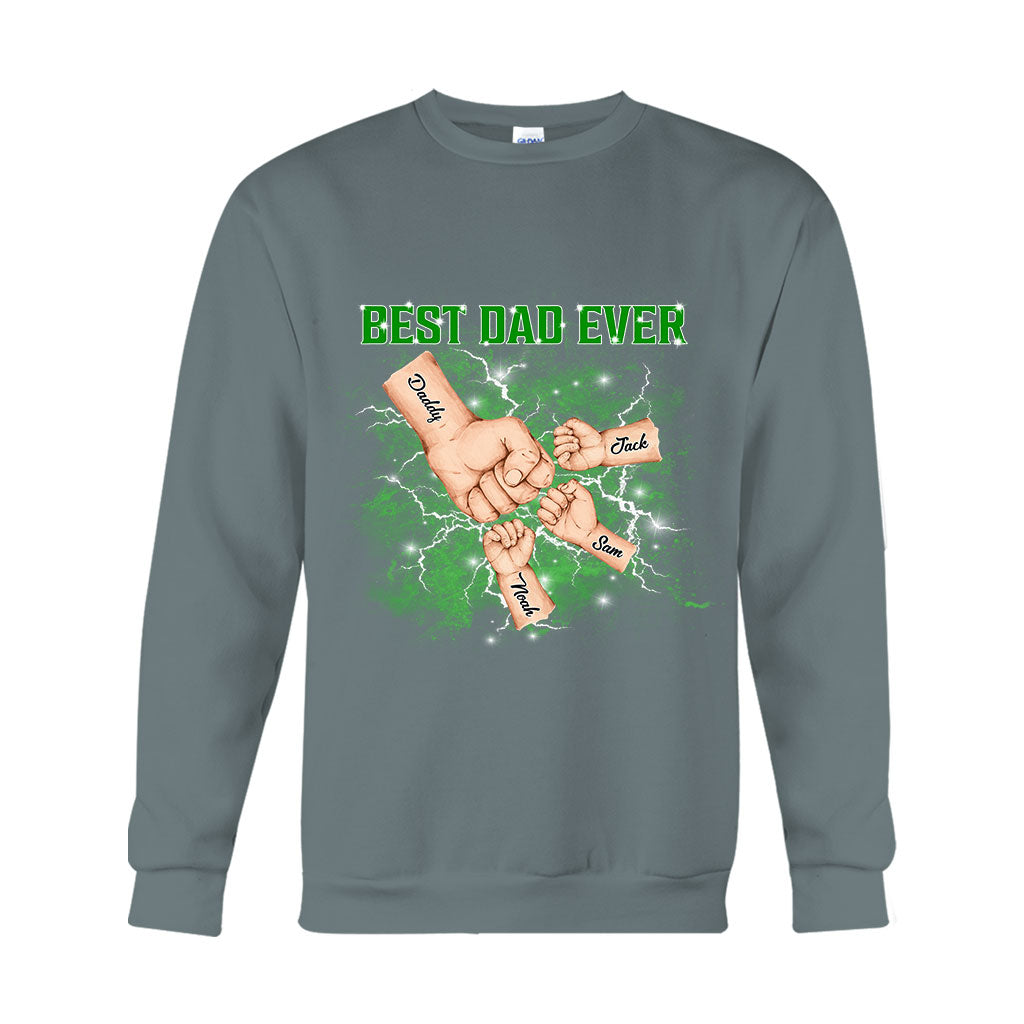 Bootleg Father & Kids Fist Bump - Personalized Father T-shirt And Hoodie