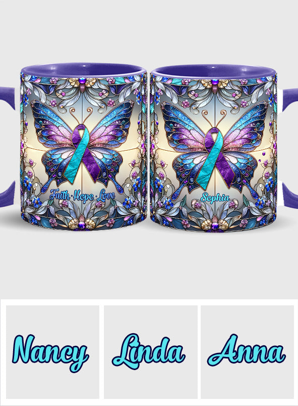 Faith Hope Love - Personalized Suicide Prevention Accent Mug