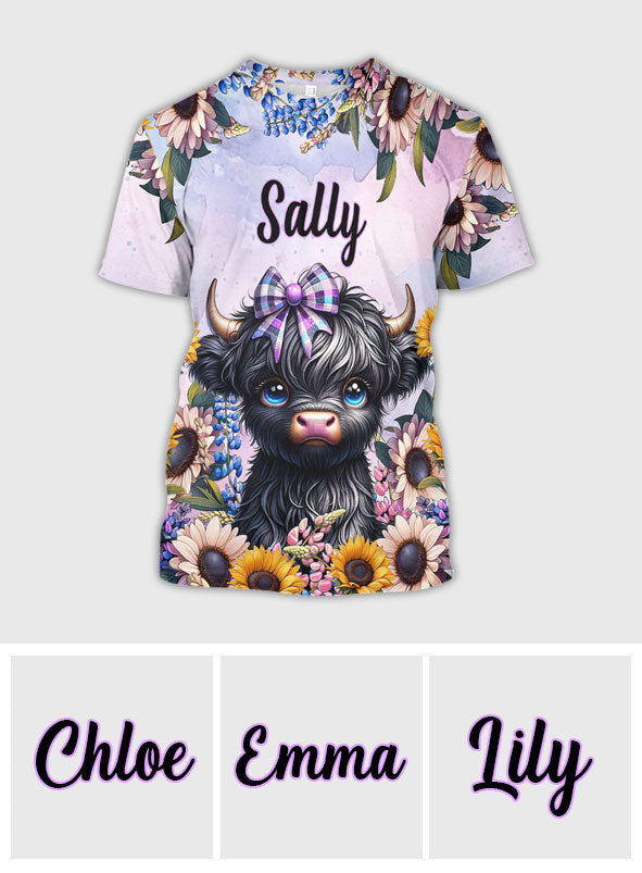Niedliches kleines Kuh-Shirt mit Allover-Personalisierung