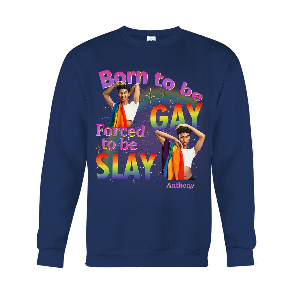 Geboren, um schwul zu sein, ist man gezwungen, zu glänzen – Personalisiertes LGBT-Unterstützungs-T-Shirt und Hoodie